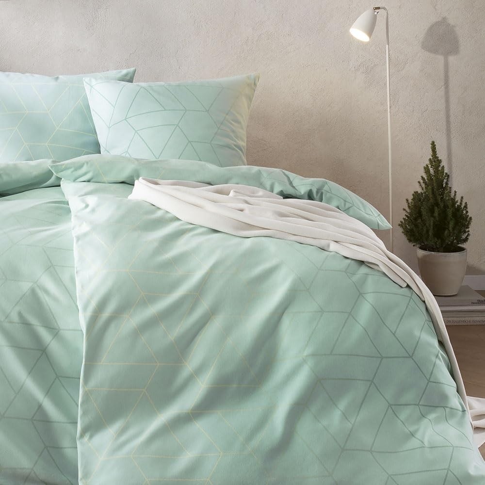 ESTELLA Bettwäsche Andriano | Mint | 155x220 cm + 80x80 cm
