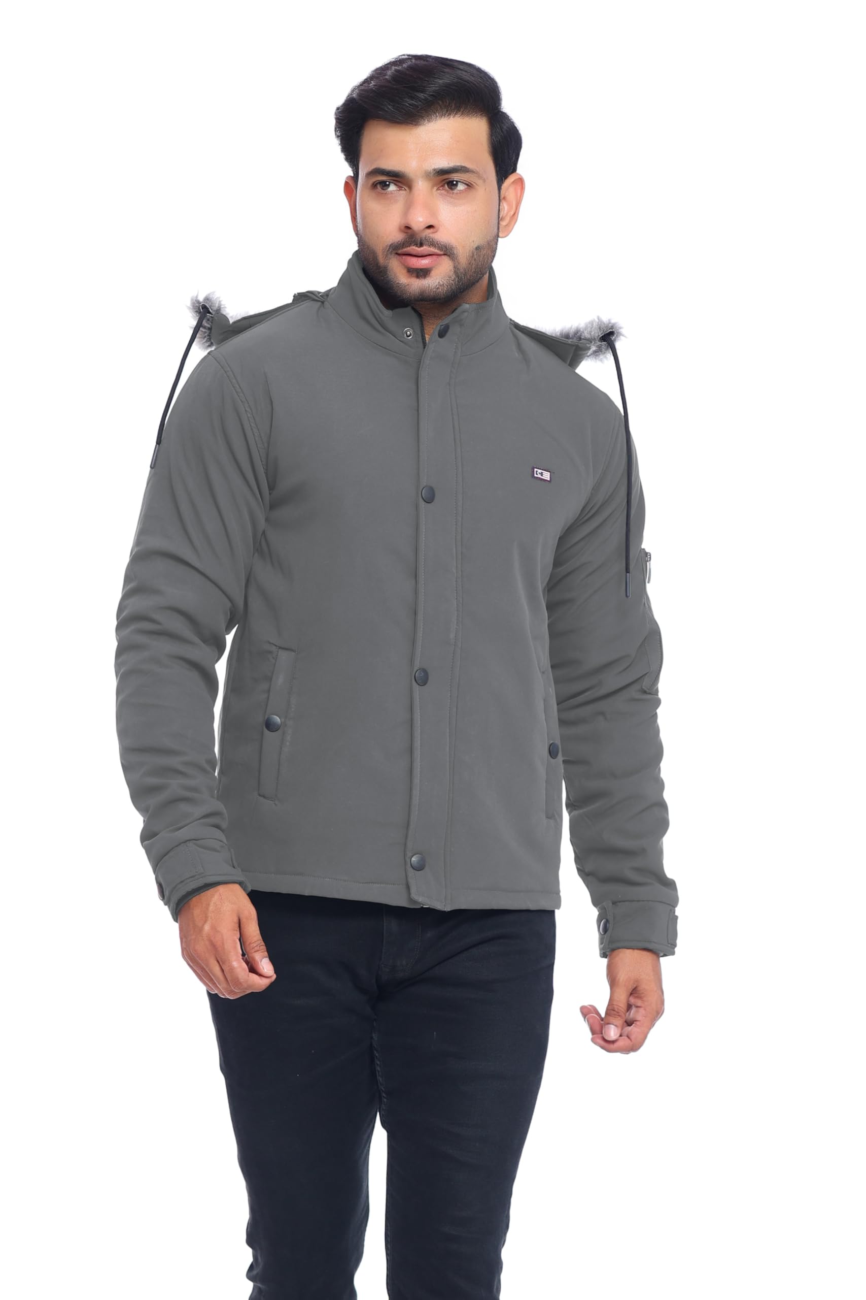 Men's Jacket With Removable Hood, Zip Pockets, Solid Design, Jacket For Men-image-32