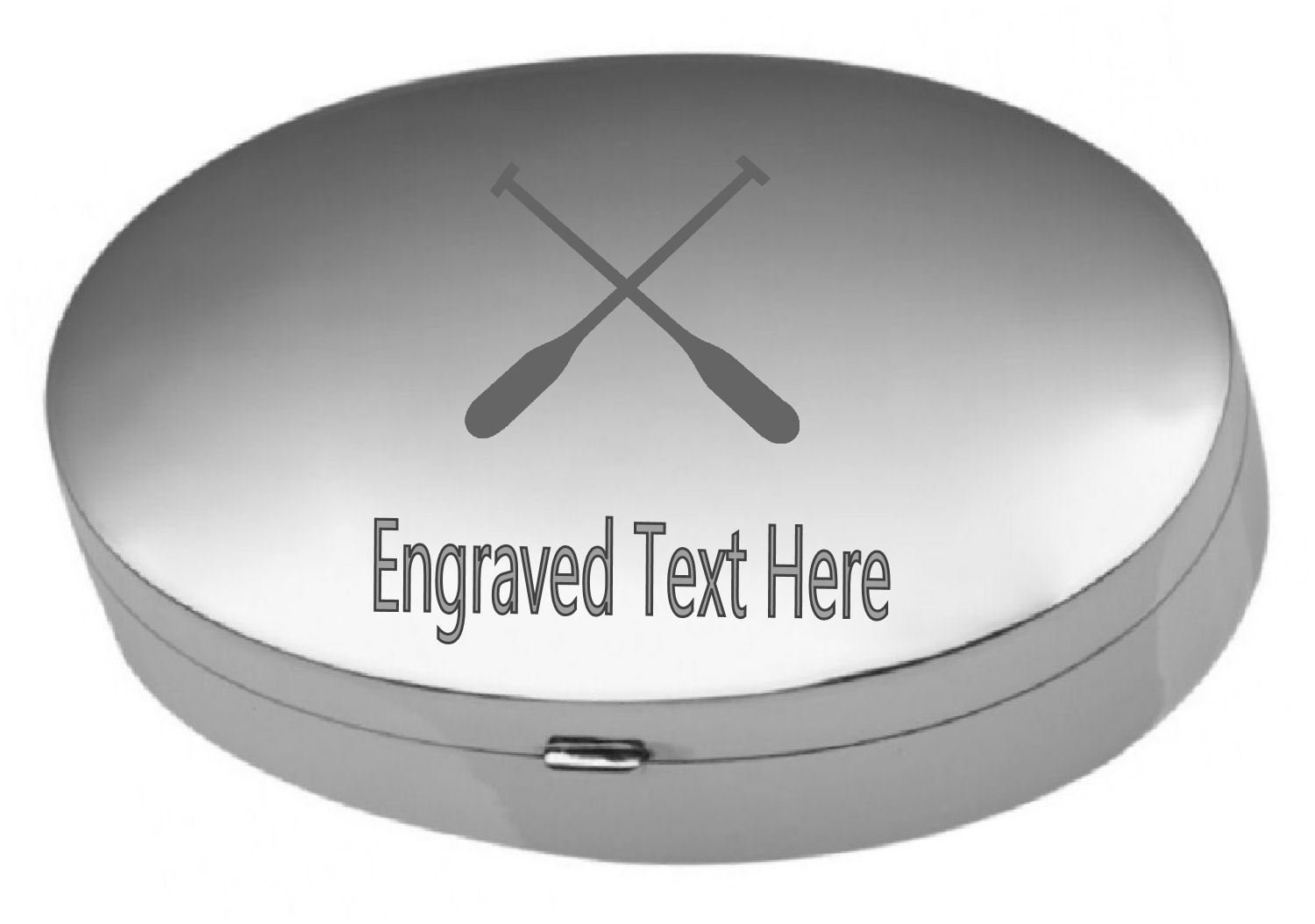 Sterling silver pill box crew voile avirons gravé argent - 6