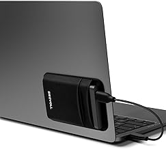 2 Pocket Laptop Sleeve Skin Sticker Sleeve Compatible with Portable External SSD (such as SanDisk, Samsung, Crucial), USB Cables and More - Black