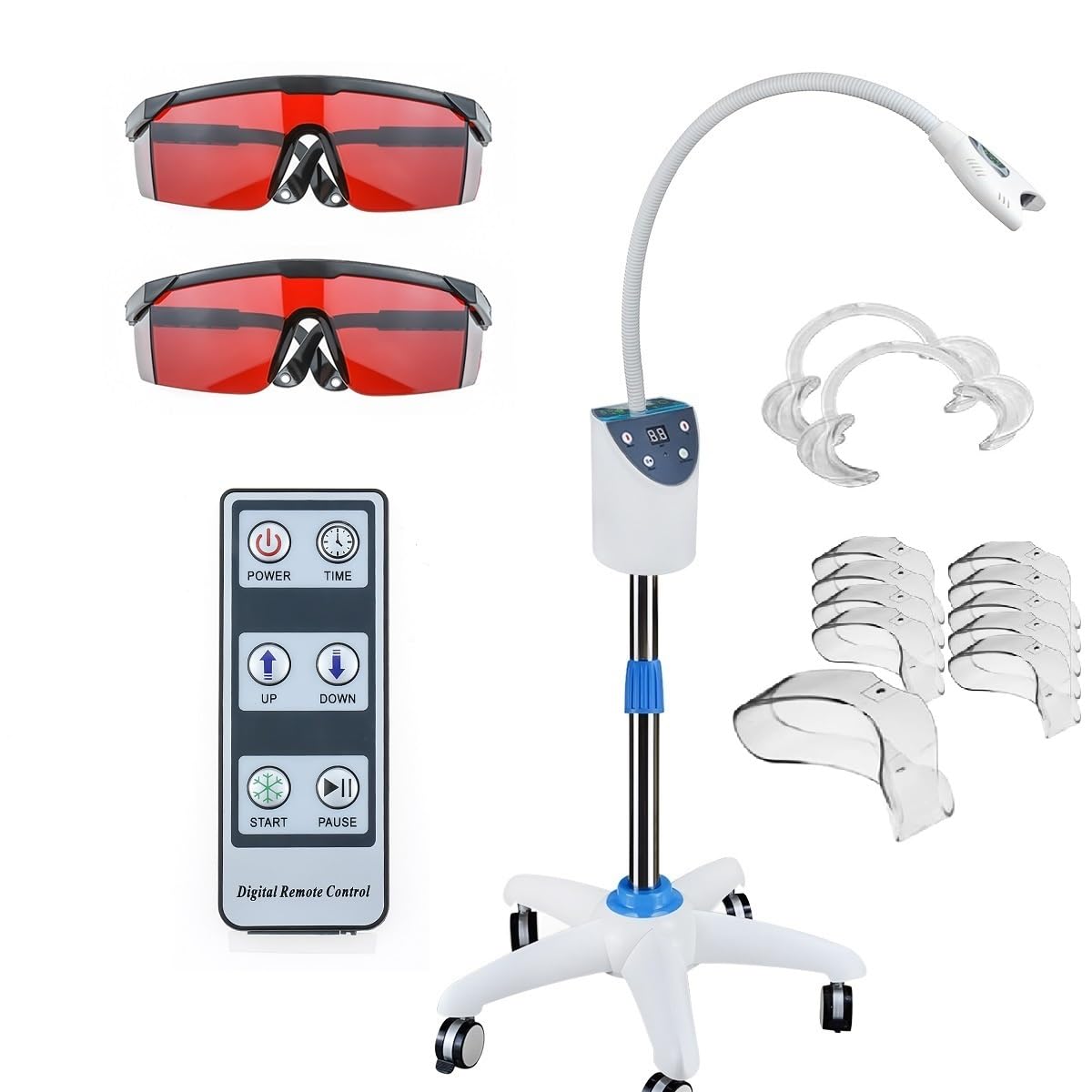 Adjustable Stand Floor Teeth Whitening Lamp Bleaching Accelerator System with Cold 4 Colors Light Remote Control for Beauty