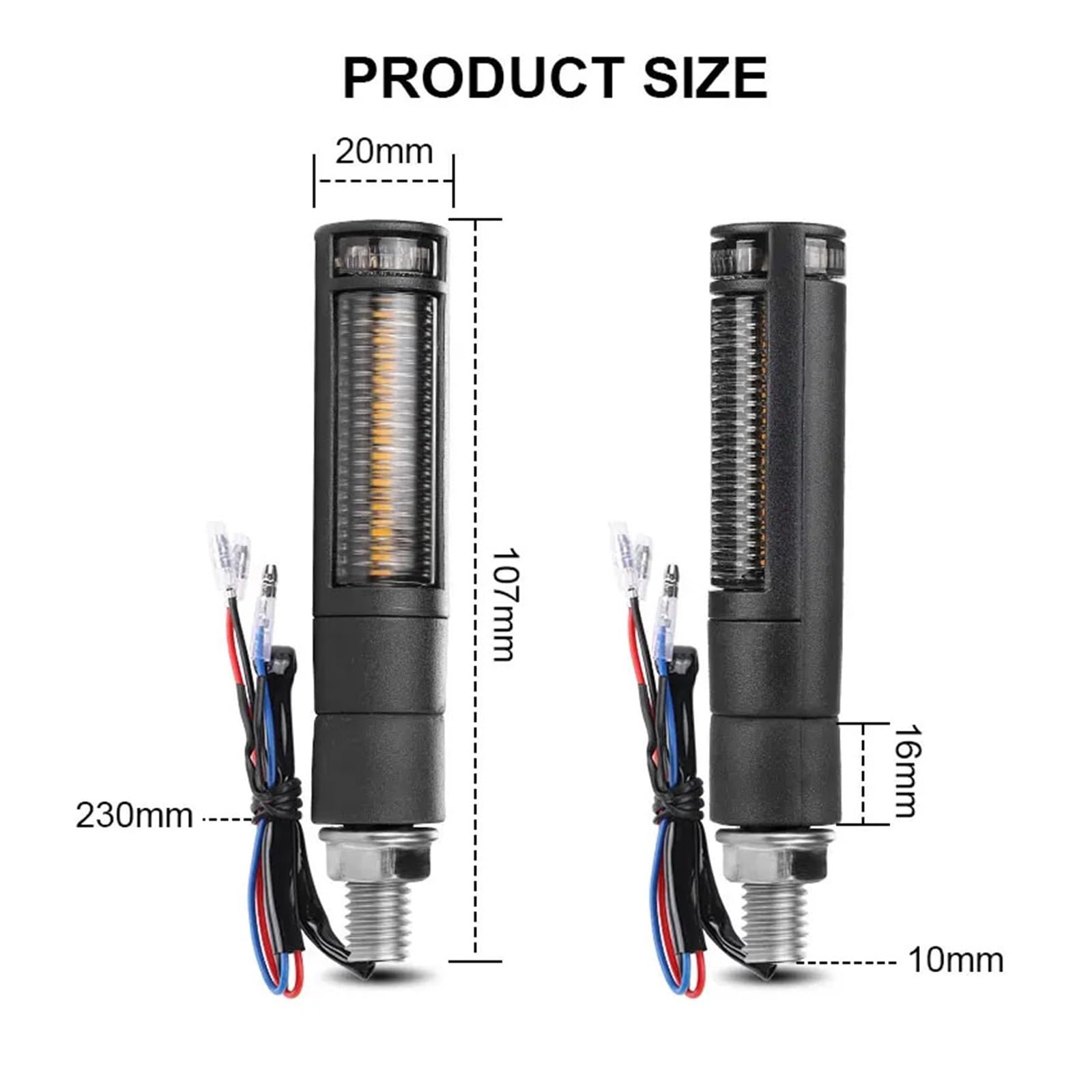 Luces LED De Señal De Giro Delanteras Y Traseras Universales M10 Luz De Freno Trasera Intermitentes DRL, Luces De Señal De Flujo De Agua 12V Luces direccionales