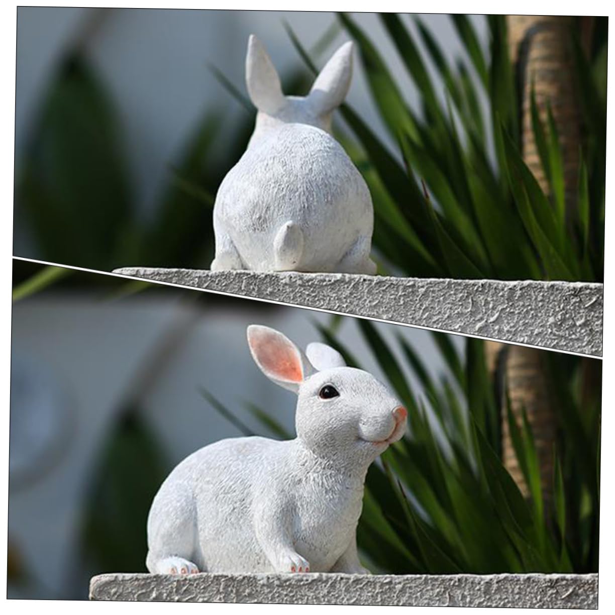 YARNOW Ornamento Di Coniglio Bianco Decorazioni Per Sale Da Casa Coniglio in Miniatura Sculture Di Conigli Pasquali Statua Di Coniglio All'aperto Home Decor Resina Ceramica Bambino Bianca