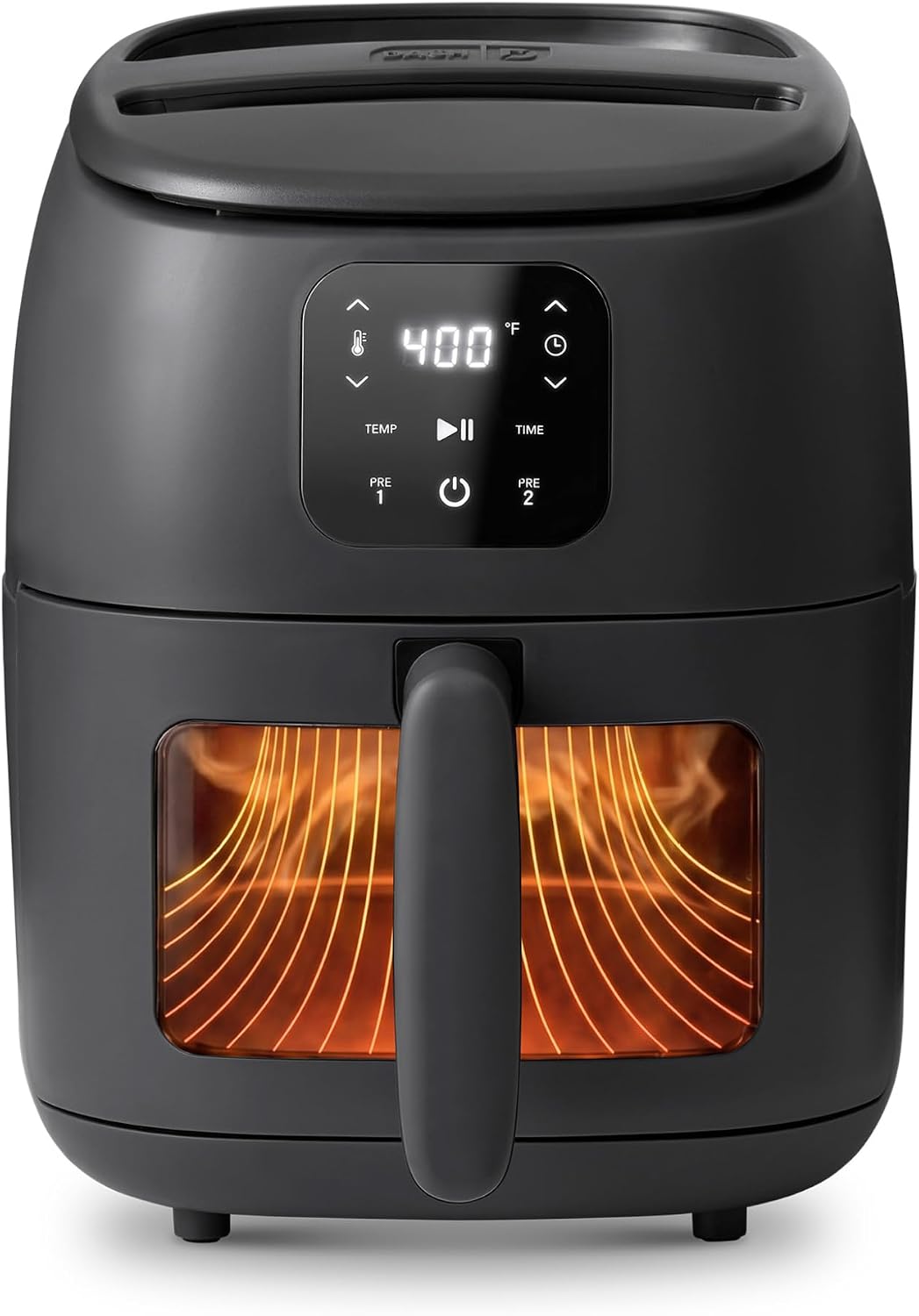 Dash Tasti-Crisp Infrared Digital Air Fryer DAFR26001, black 2.6-quart model with front viewing window