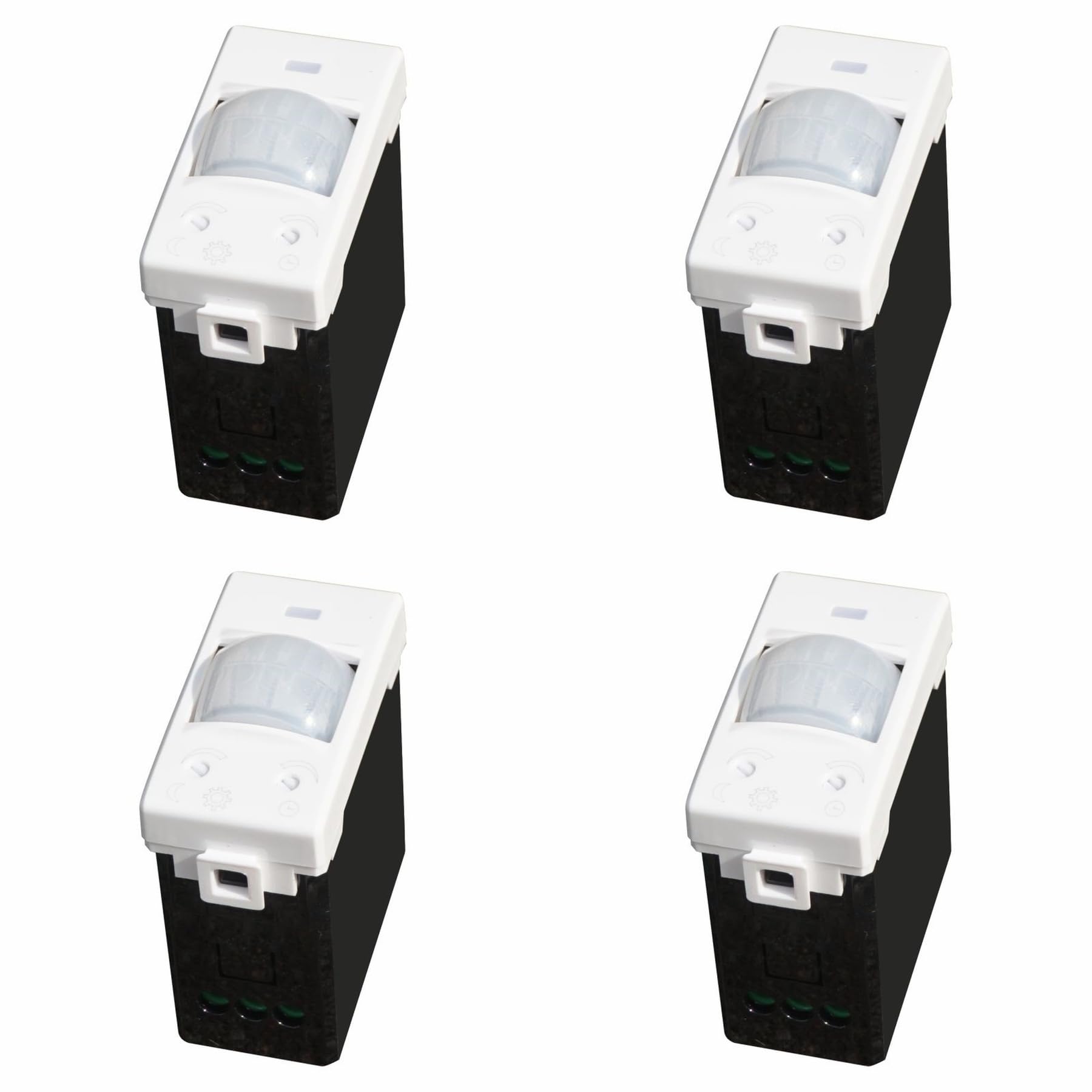 4 Pezzi Sensore di Movimento PIR, Compatibile Con Bticino Matix, Colore Bianco, da Incasso Per Serie Civile, 1 Modulo, Time Lux Regolabile, Angolo Rilevamento 120°