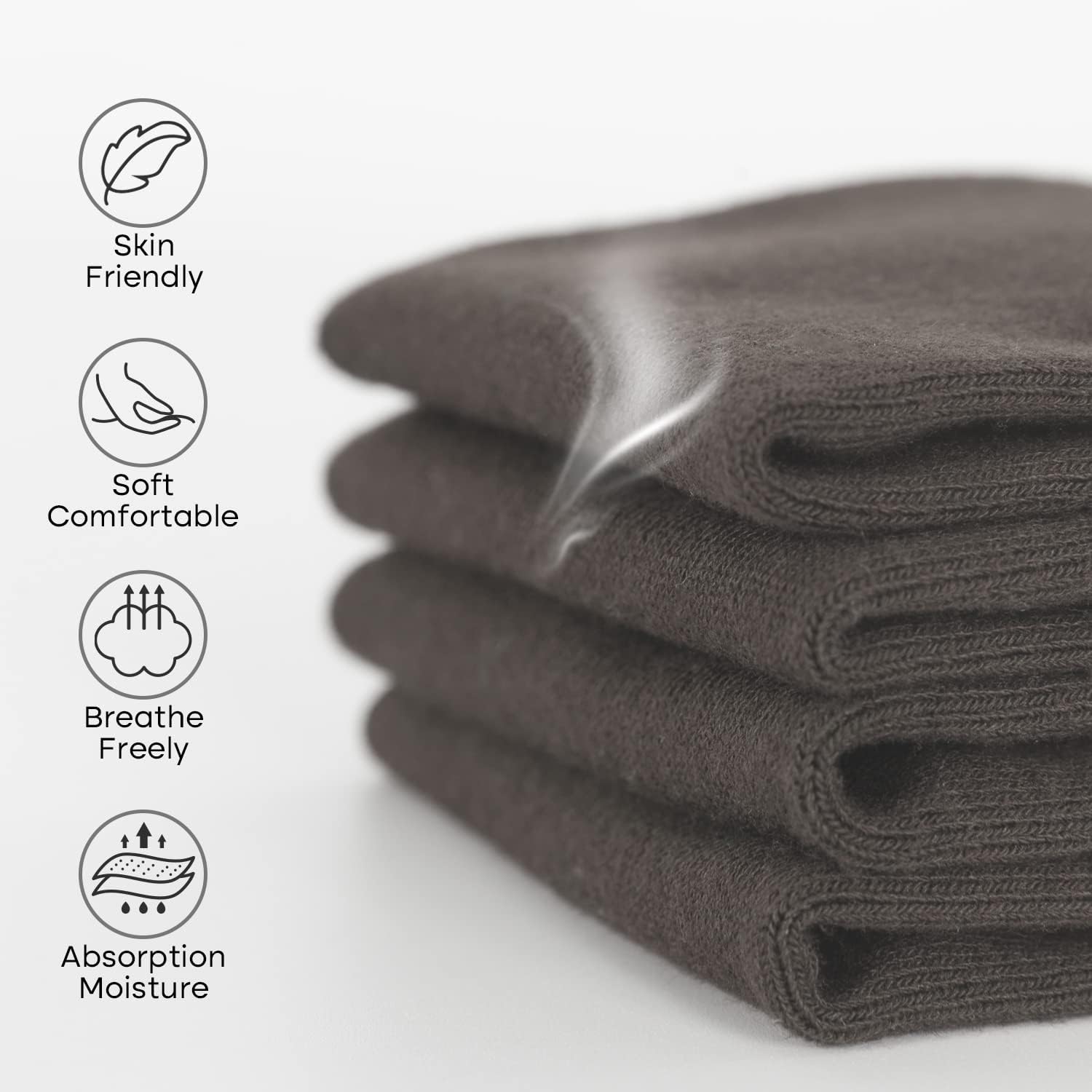 Men's Dress Socks 4 Pack Crew Business Casual Sock Moisture Wicking Super Soft - Image 5