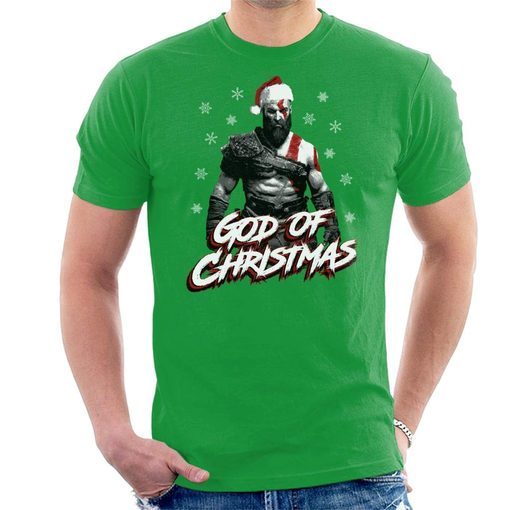 Cloud City 7 Men's Kelly Green God Of War God Of Christmas T-Shirt