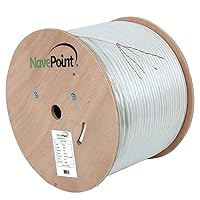 Vista 8 de NavePoint Cable Ethernet CAT6A, UTP, clasificación CMR, amarillo, 1000 pies