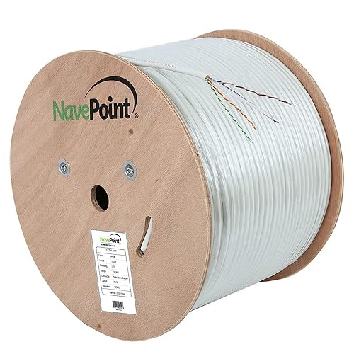 Miniatura 8 de NavePoint Cable Ethernet CAT6A, UTP, clasificación CMR, amarillo, 1000 pies