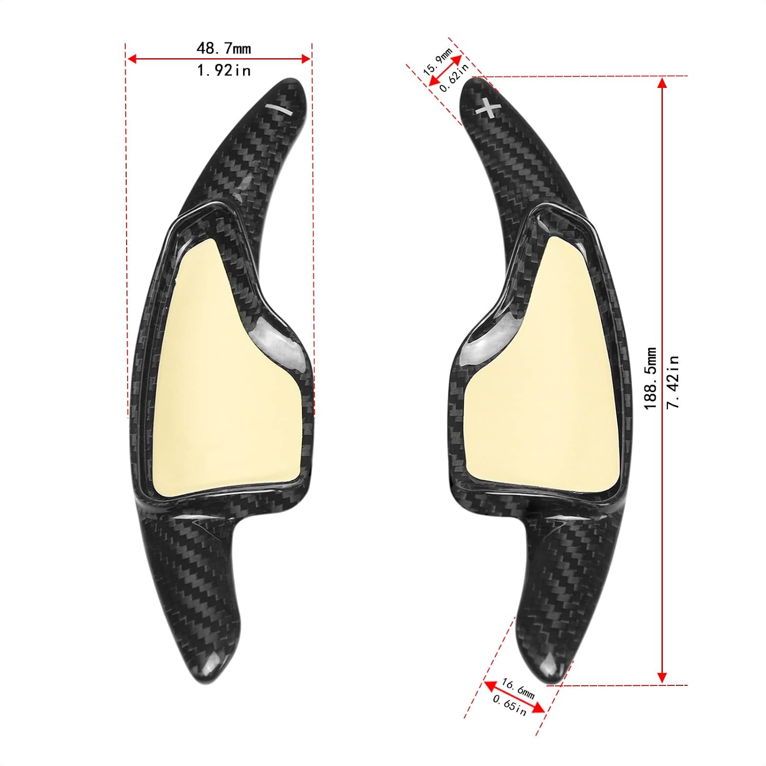 Real Carbon Fiber Steering Wheel Shift Paddle Extended Shifter Trim Cover Compatible with Chevrolet Camaro 2016~2022 C7 Corvette 2015~2019 Carbon Fiber Car Accessories Bright Light Black