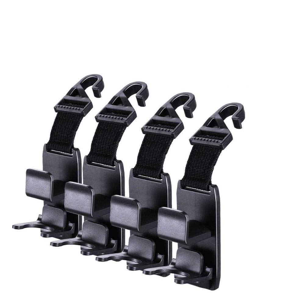 Premium Zone Car Seat Hooks (4 Pack) - Purse Hanger Headrest Holder for Car Seat Organizer