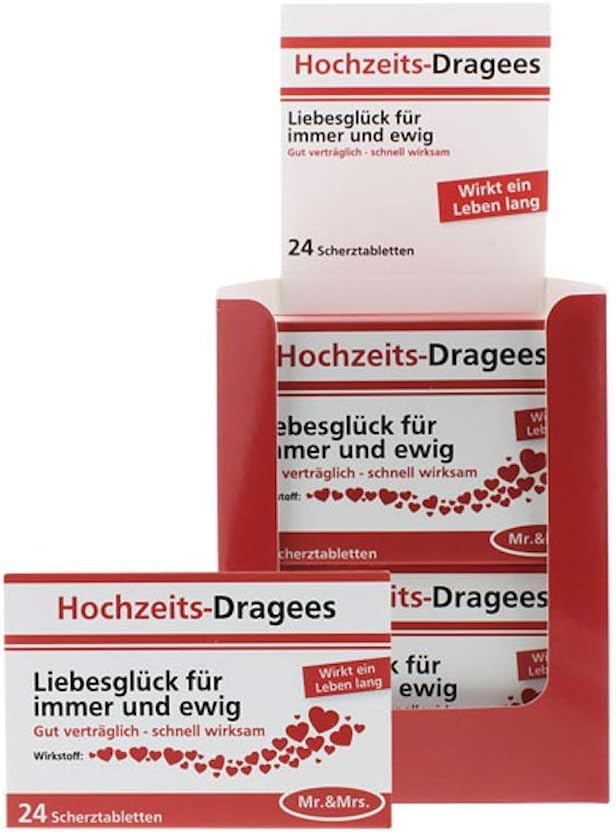 yvolve Wedding Dragees - Joke Tablets - 24 Tablets - 22 g Chocolate