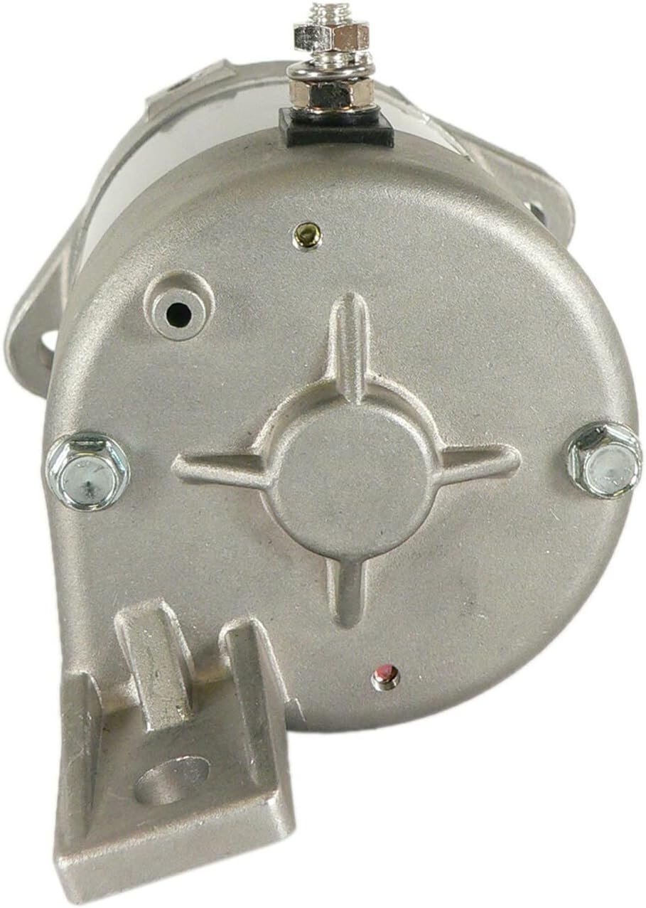 Crank-n-Charge Starter Motor, angled view yn dangos pwyntiau gosod