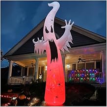 GOOSH 12 FT Halloween Inflatables Ghost Outdoor Decorations Blow Up Yard Giant Towering Terrible Spooky Flame Lamp Ghost with Built-in LEDs for Garden Lawn Indoor Party Decor