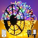 JMEXSUSS 500 LED Color Changing Christmas Lights, 163FT Warm White & Multicolor String With Remote, Plug-in for Tree House Indoor Outdoor Xmas Decor