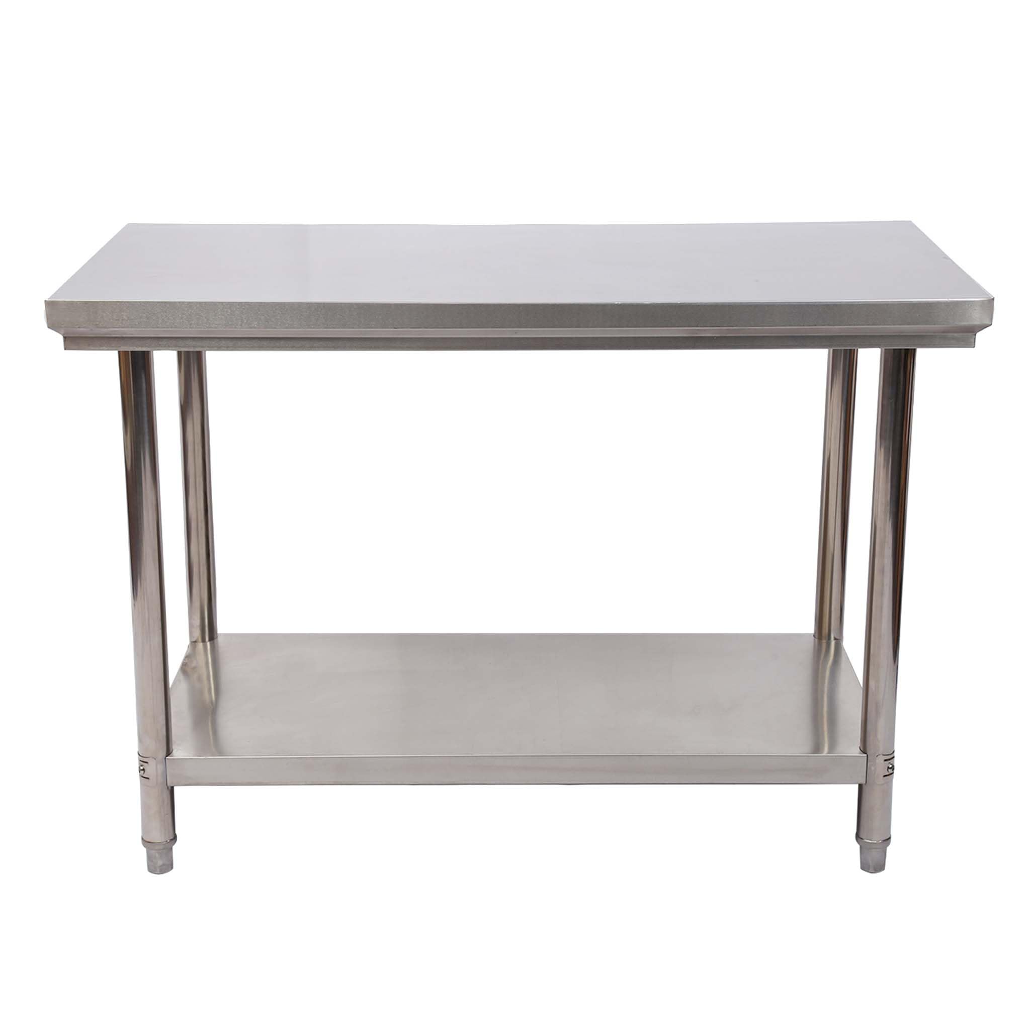 Wiltec Stół gastronomiczny ze stali nierdzewnej z blatem o wymiarach 100 x 60 cm i półką pod blatem, meble do pracy z żywnością