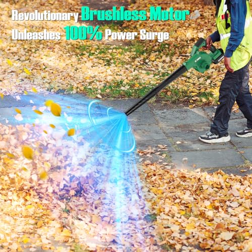 Image of KIMO Cordless Leaf Blower and Vacuum Combo 4 in 1, 3 Nozzles for Inflation and Deflation, 190MPH /260CFM, Smart Panel with 3 Modes, 20 inch Extended Tube, 2000mAh Battery Cordless Blowers for Lawn Care