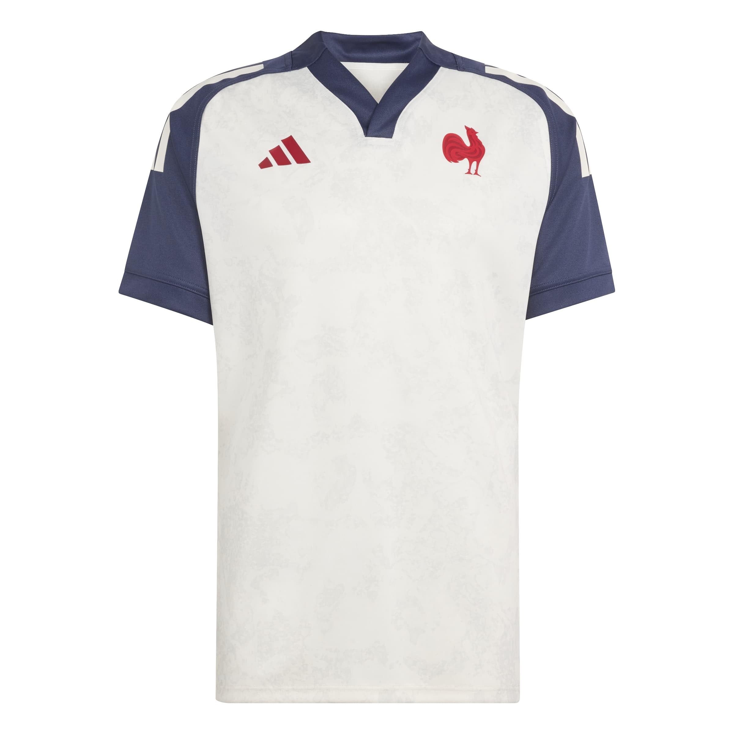 adidas Men's France Rugby Training Shirt, Cream White/Shadow Navy, M