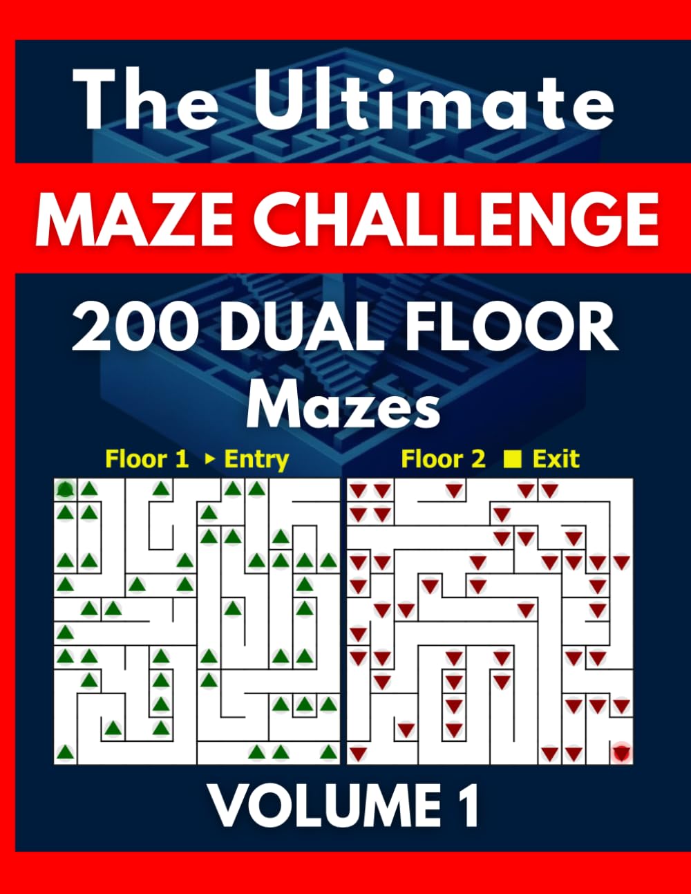 The Ultimate Maze Challenge: Volume 1 Dual-Floor Entry – 200 Brain-Training Path By Numbers Solution