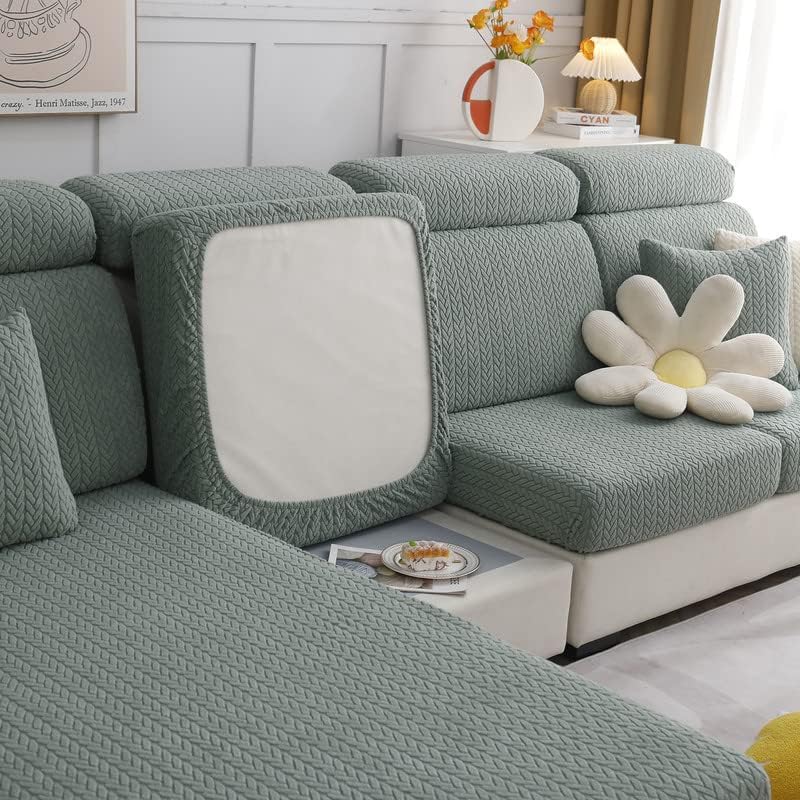 Miniatura 8 de OKYUK Funda universal para sofá, 1 pieza, resistente al desgaste, funda para sofá modular en forma de L, funda para sofá con cojines separados, alta