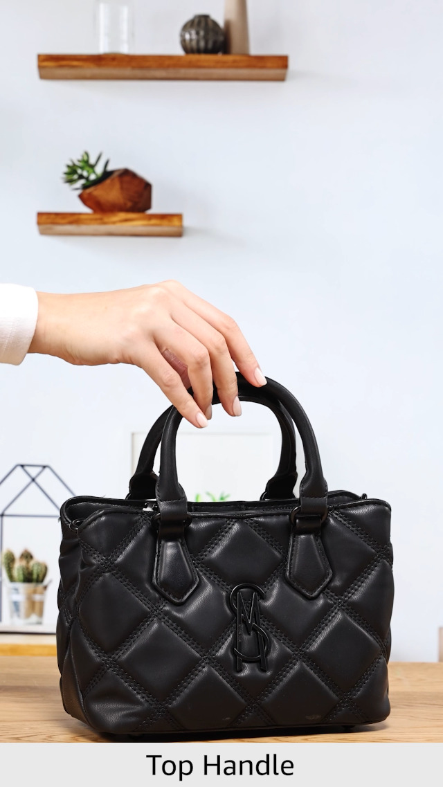 Amazon.com: Steve Madden Womens MICKEY Quilted Satchel, Black
