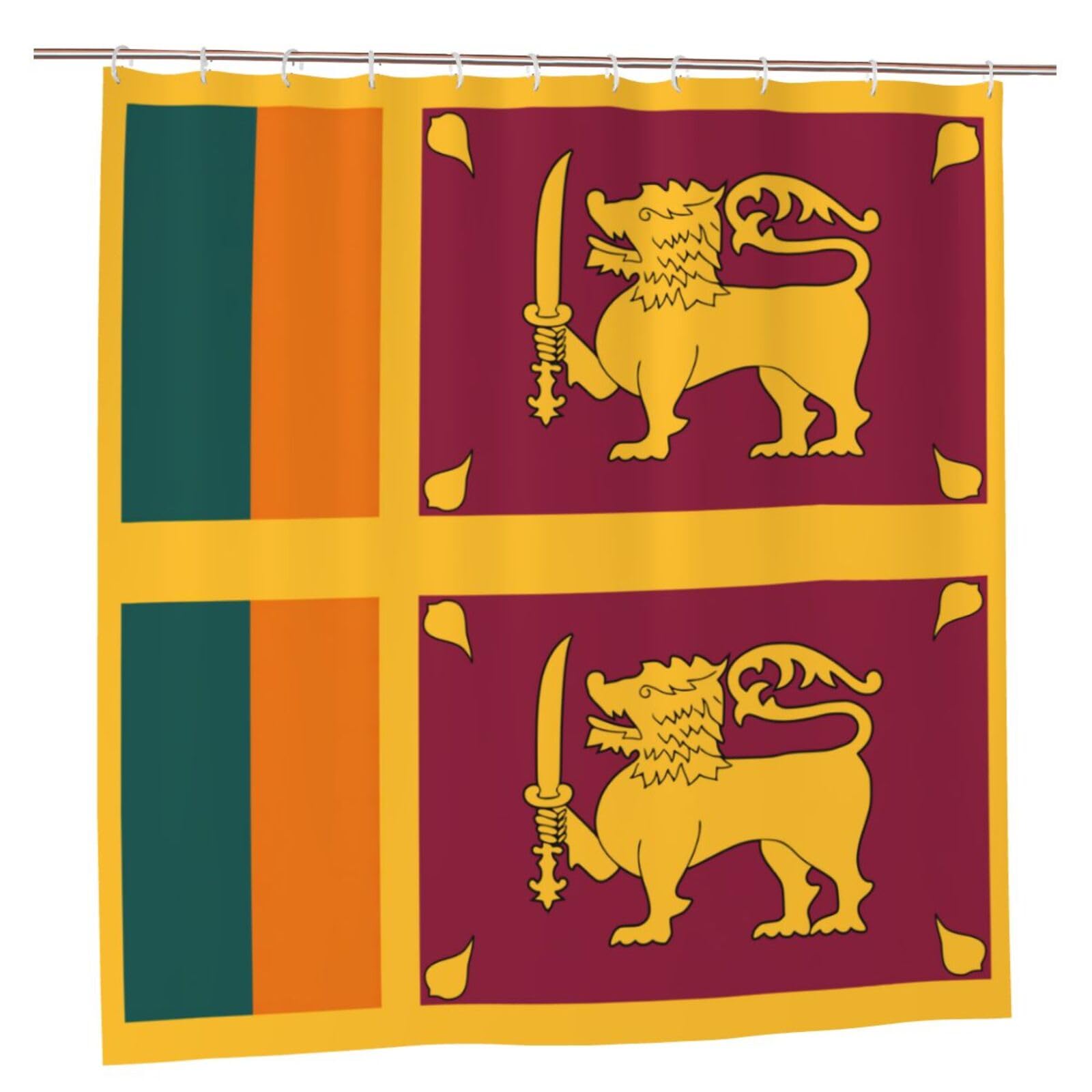 Rideau de douche Sri Lanka 185 cm en tissu polyester imperméable anti moisissure EdWal