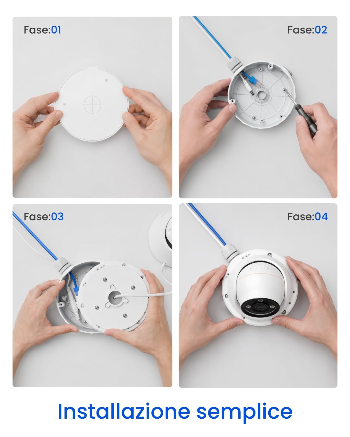 Reolink Scatola di Giunzione D20, Progettata SOLO Telecamere IP Dome RLC-520A, RLC-820A, RLC-823A, RLC-1224A, RLC-833A, RLC-842A, RLC-523WA, RLC-542WA, E1 Outdoor Serie