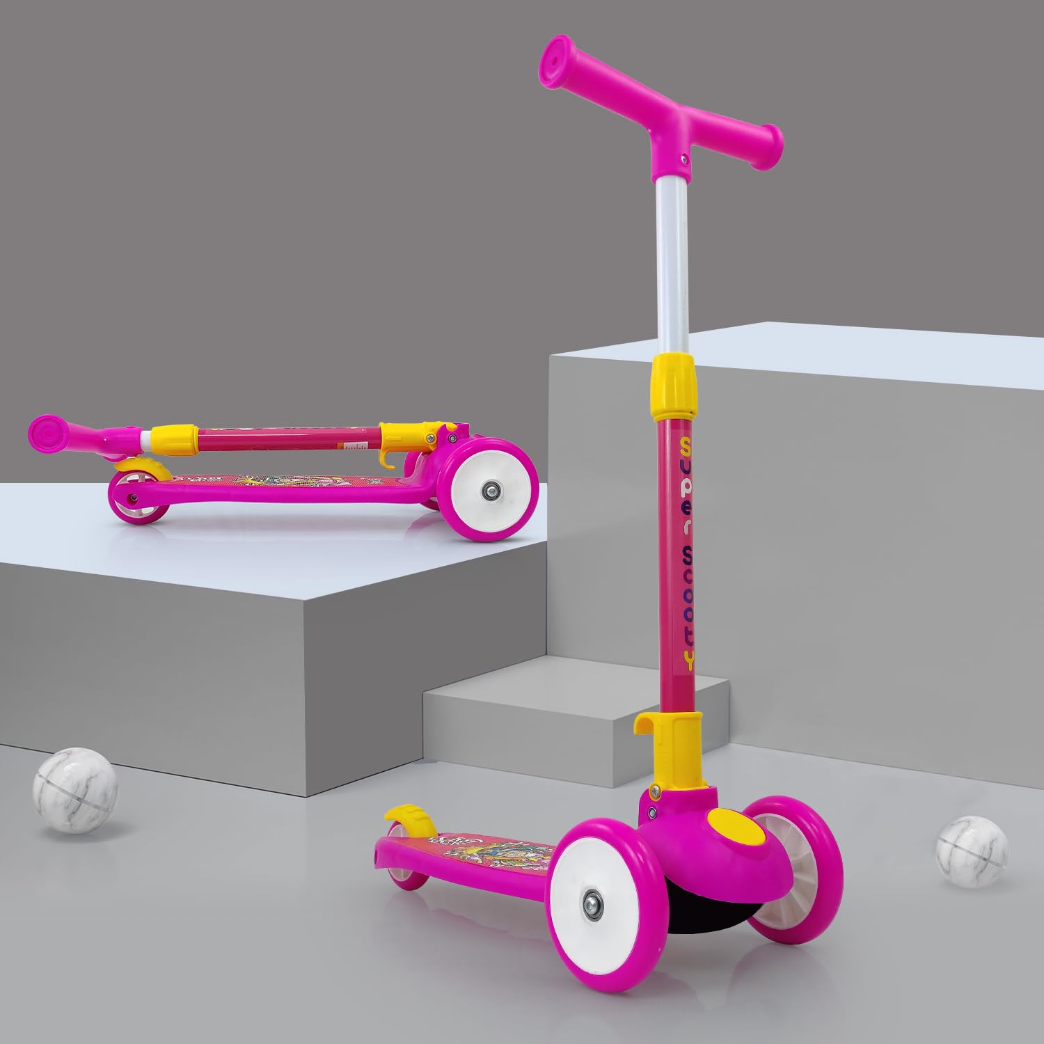 NHR Road Runner Smart Kick Scooter, 3 Adjustable Height, Foldable & PVC Wheels with Brakes for Kids, Weight Capacity 40 Kg (3+ Years Pink) (B0B37K3NXN) Amazon Price History, Amazon Price Tracker