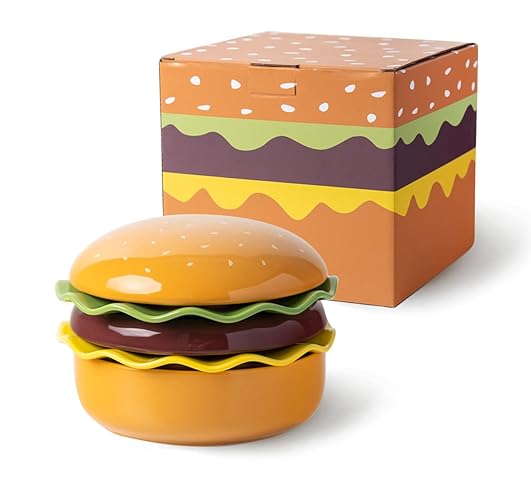 Burger Style Dinnerware Set Ceramic Bowls and Plates 5 Piece