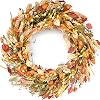 24 inch Fall Wreath with Berries Wheat Ears and Harvest Wheat for Home Wall Decor