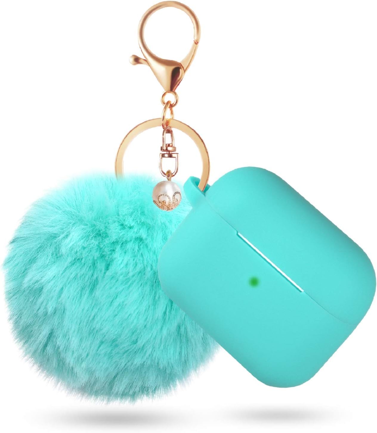 Case for Airpods Pro Case, BLUEWIND Airpod Pro Case Cover for Air pods Charging Case, Cute Silicone Protective Case for AirPods Compatible with Airpod 3 Accessories Keychain (Mint Green)