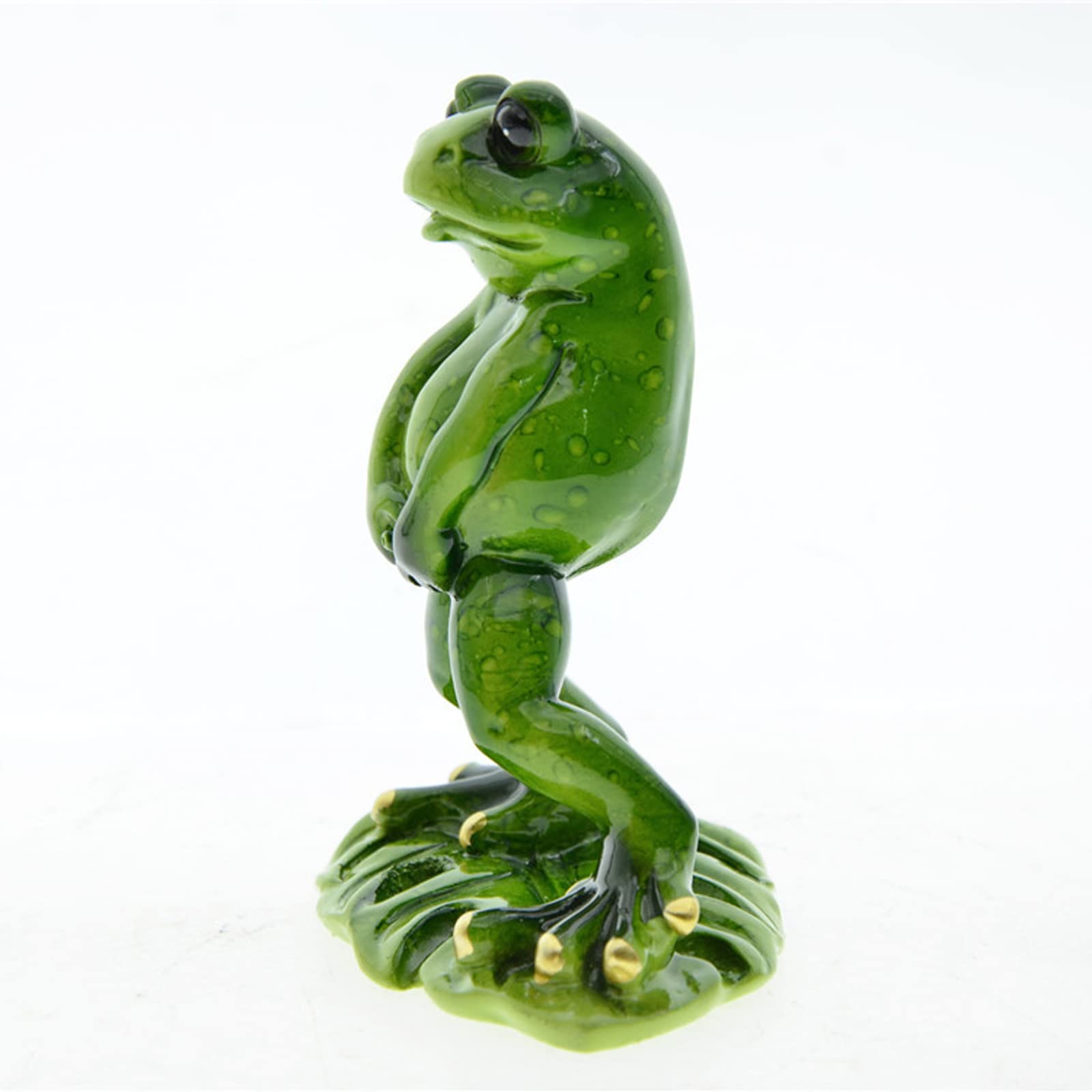 Frog figurka, zestaw 2 statua żaby żywicznej zabawne siusiu na postawę żaba rzeźba mini żaby zwierzęcy ogród krajobrazowy figurka dla zwierząt, halloween dekoracja na zewnątrz