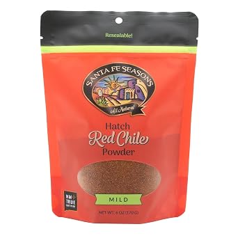 Santa Fe Seasons Hatch Chile Powder, All Natural, New Mexican Style, Resealable 6 oz Bag Red Mild