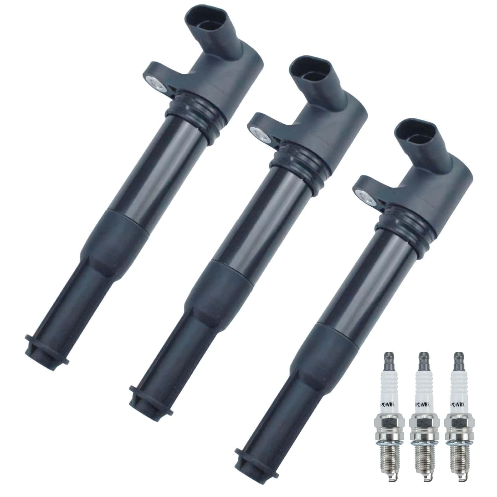 Bobina di accensione con candela di accensione all'iridio 3 pin compatibile con B.R.A.V.O II 198 Panda 169 F.I.A.T 500 500C 500L Doblo Sostituire 46777288