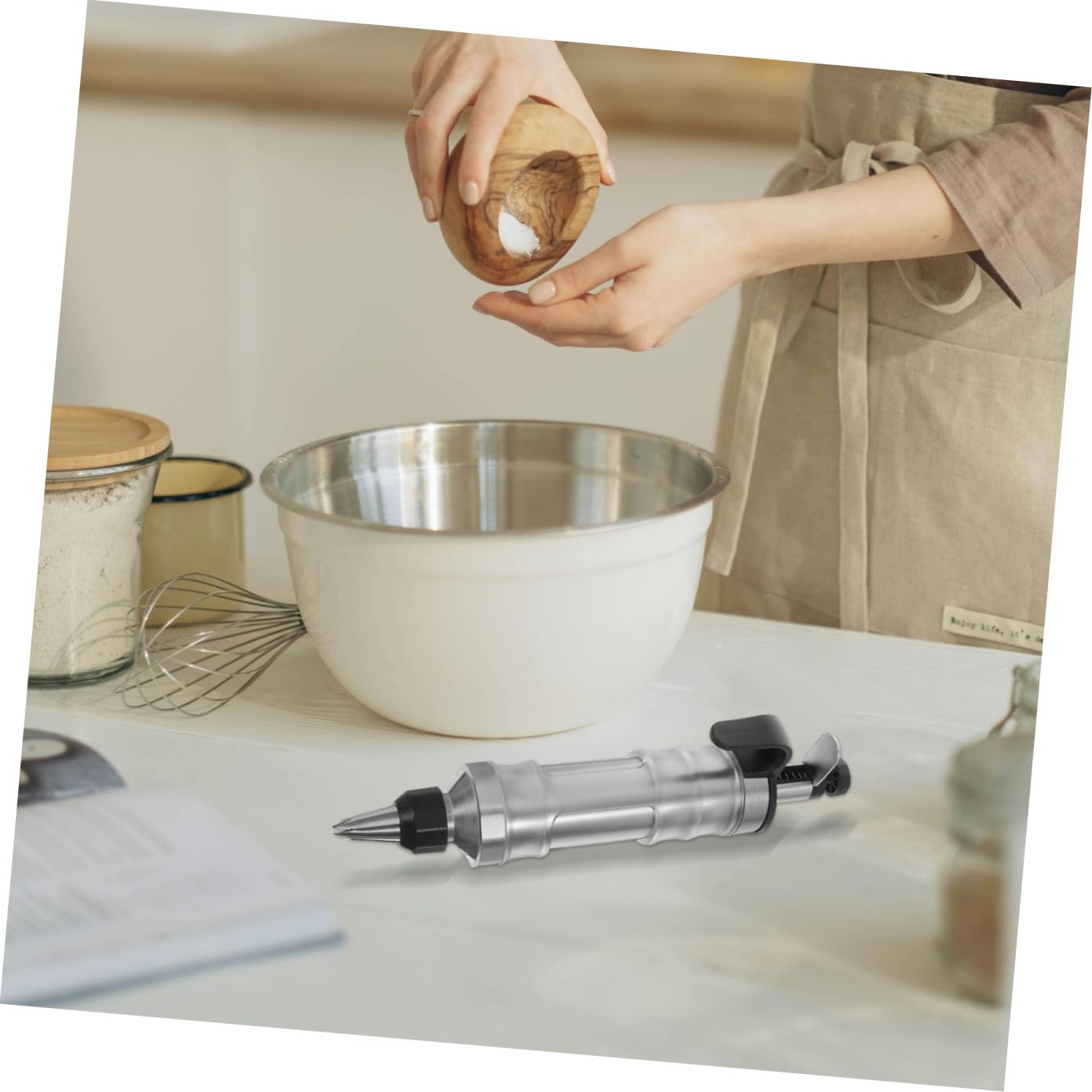 SUPVOX Presse à Biscuits en Acier Inoxydable Miroir, Créateur de Cookies et Décorateur de Desserts, Accessoire de Pâtisserie Multifonction Cuisine, Boulangerie et Café, Outil