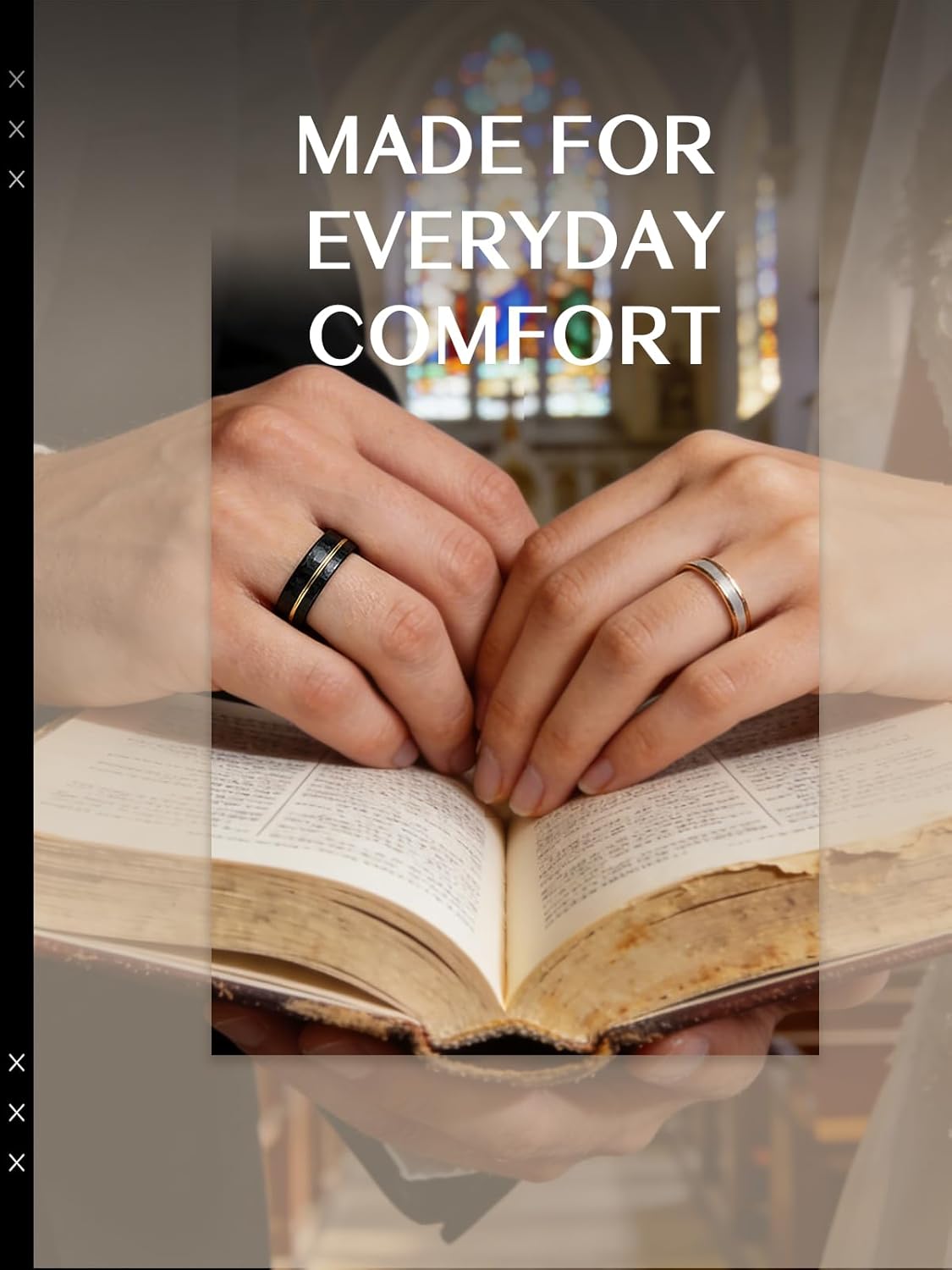 VAKKI Wedding Gift for Men, 8mm Hammered Finish Black Tungsten Carbide Ring, Scratch Resistant Comfort Fit Anniversary Band, Durable Men’s Wedding Ring Gift for Soulmate Husband Boyfriend - Image 4