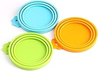 Vista 8 de Comtim Tapas de silicona para latas de comida para mascotas (tamaño universal, una para 3 latas de comida de tamaño estándar), azul y verde