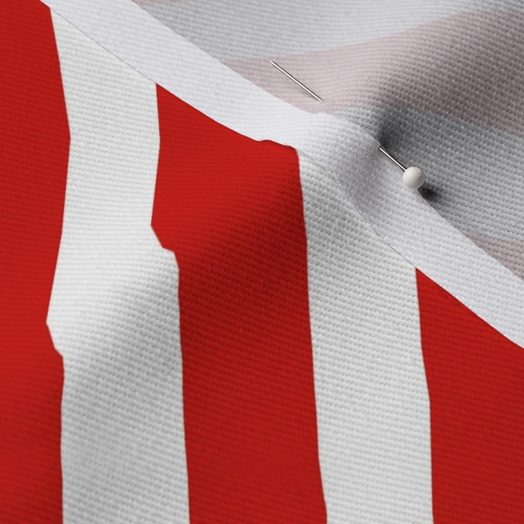 Spoonflower Fabric - Red White Candy Stripes Stripe Xmas Holiday Christmas Printed on Denim Fabric by The Yard - Bottomweight Apparel Home Decor Upholstery