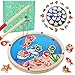 Japace 2 in 1 Giochi di Pesca Magnetici in Legno, Giochi Montessori Forma di Pesci Marino Puzzle Giocattoli Educativi in età Prescolare per 2 3 4 Anni Ragazze Ragazzi