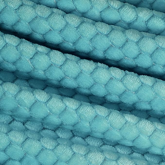 Image of Cortina Jacquard All Season Blanket Double Size Summer AC Blanket Winter Warm Lightweight Reversible Throw Soft Cozy Plush Fuzzy Blanket for Bed Couch Sofa (Aqua, 200x230 cm) Color May Vary