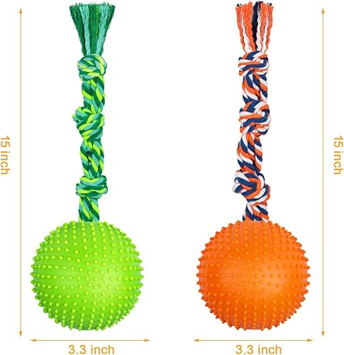 Vista 6 de Juguetes para perros con pelota en cuerda – Juguete interactivo duradero para perros grandes, medianos y pequeños, aburrimiento y estimulante