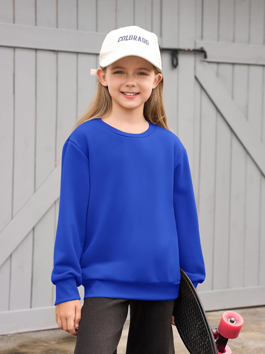 Haloumoning Girls Long Sleeve Sweatshirts Kids Casual Crewneck Loose Fit Pullover with Pockets 5-14 Years - Image 5