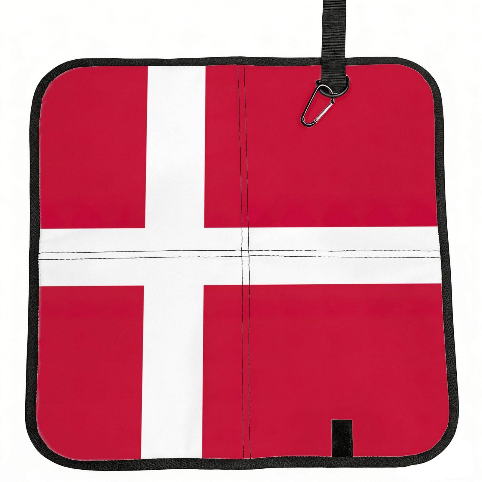 bghdfa Danish Flag Print Outdoor Sitting Mat Waterproof Oxford Cloth Seat Cushion Folding Foam Camping Seat For Picnic
