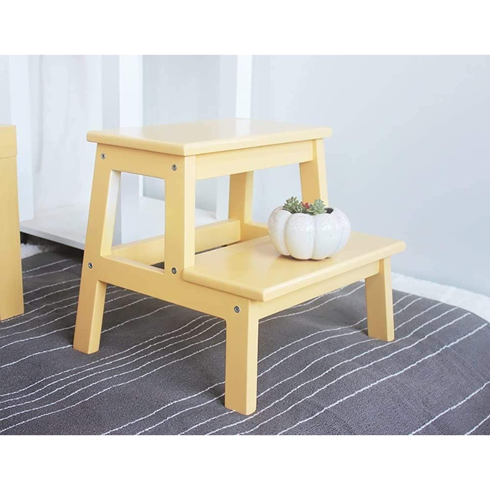 Taburete de madera maciza fina y resistente con diseño de banco bajo elegante