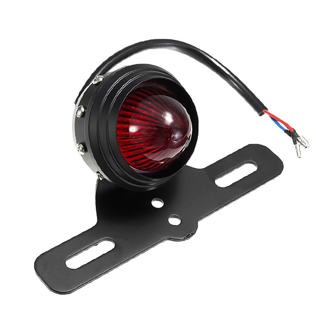 Moto 12V Fuex Arrière Tail Light Feux Stop LED Tailight Avec Support Plaque Immatriculation