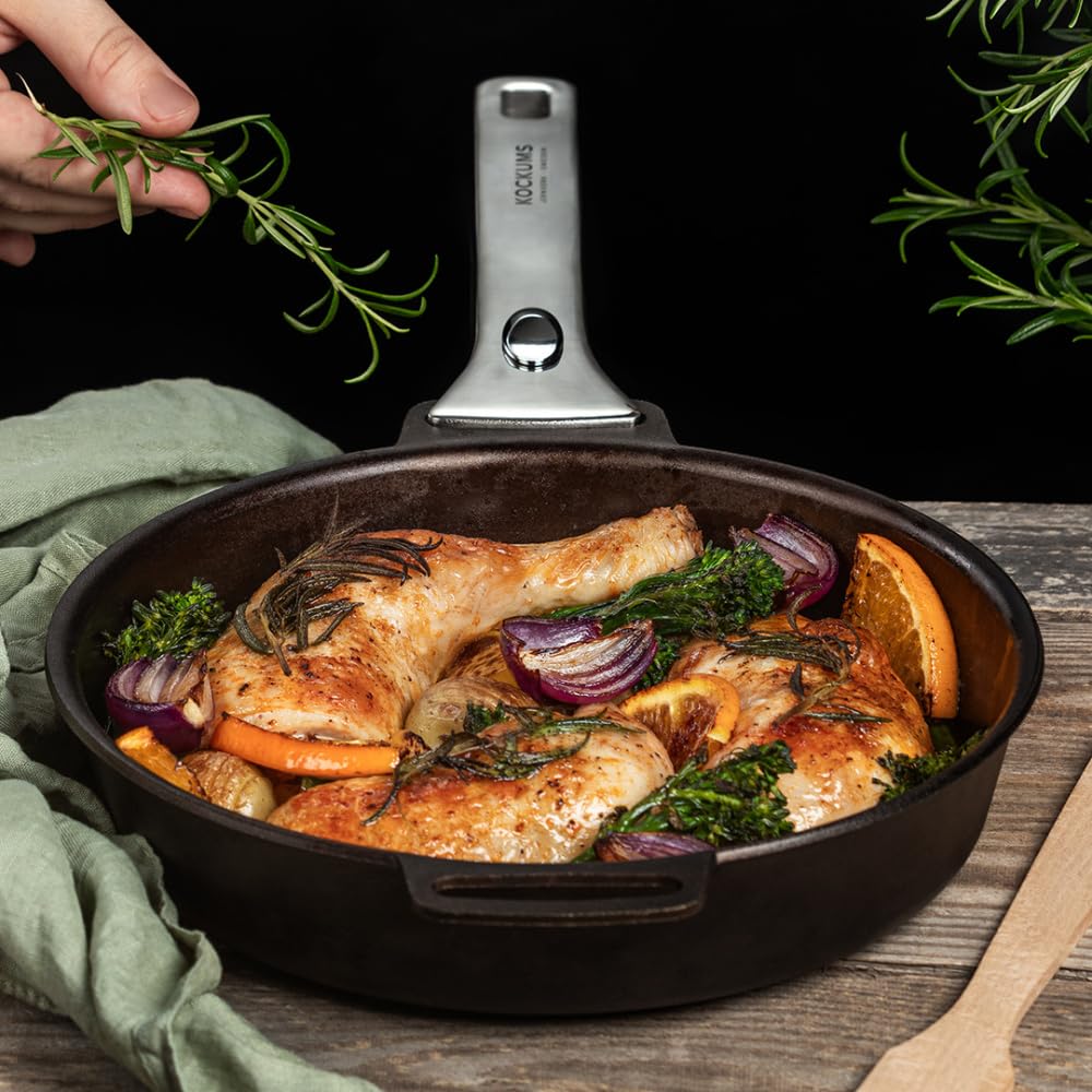 Kockums Jernverk Bratpfanne Kohlenstoffstahl 28 cm Karbonstahl Carbonstahl. Abnehmbarer Griff - Braten & Backen. Induktion, Ceranfeld, Gas, Backofen. PFAS-frei, Made in Sweden