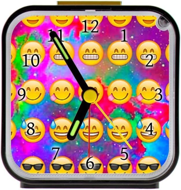 Higanbana Custom emoji Square Black Alarm Clock 100% Quartz