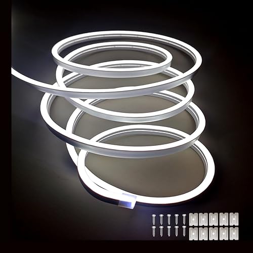 Miniatura 7 de Tira de luces LED de neón naranja, 5M 12V DC 600 SMD2835 LED, impermeable, para decoración del hogar en interiores y exteriores (naranja sin fuente