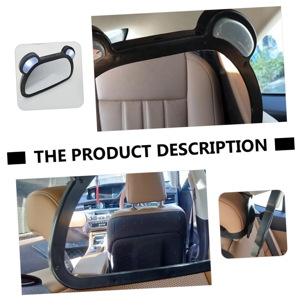 Miroir Rétroviseur Voiture Ajustable Observation Siège Arrière et Facile à Installer pour Jeunes Parents