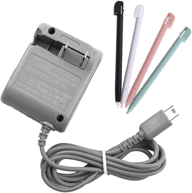Xahpower DS Lite Charger Kit, AC Power Adapter Charger and Stylus Pen for Nintendo DS Lite Systems, Wall Travel Charger Power Cord Charging Cable 5.2V 450mA